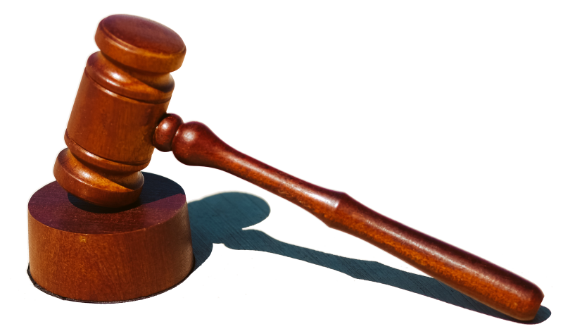 photo of a court gavel on a white background